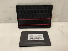 NEW Tumi ALPHA Ballistic Nylon  Leather Slim Card Case - BLACK w/ TUMI RED