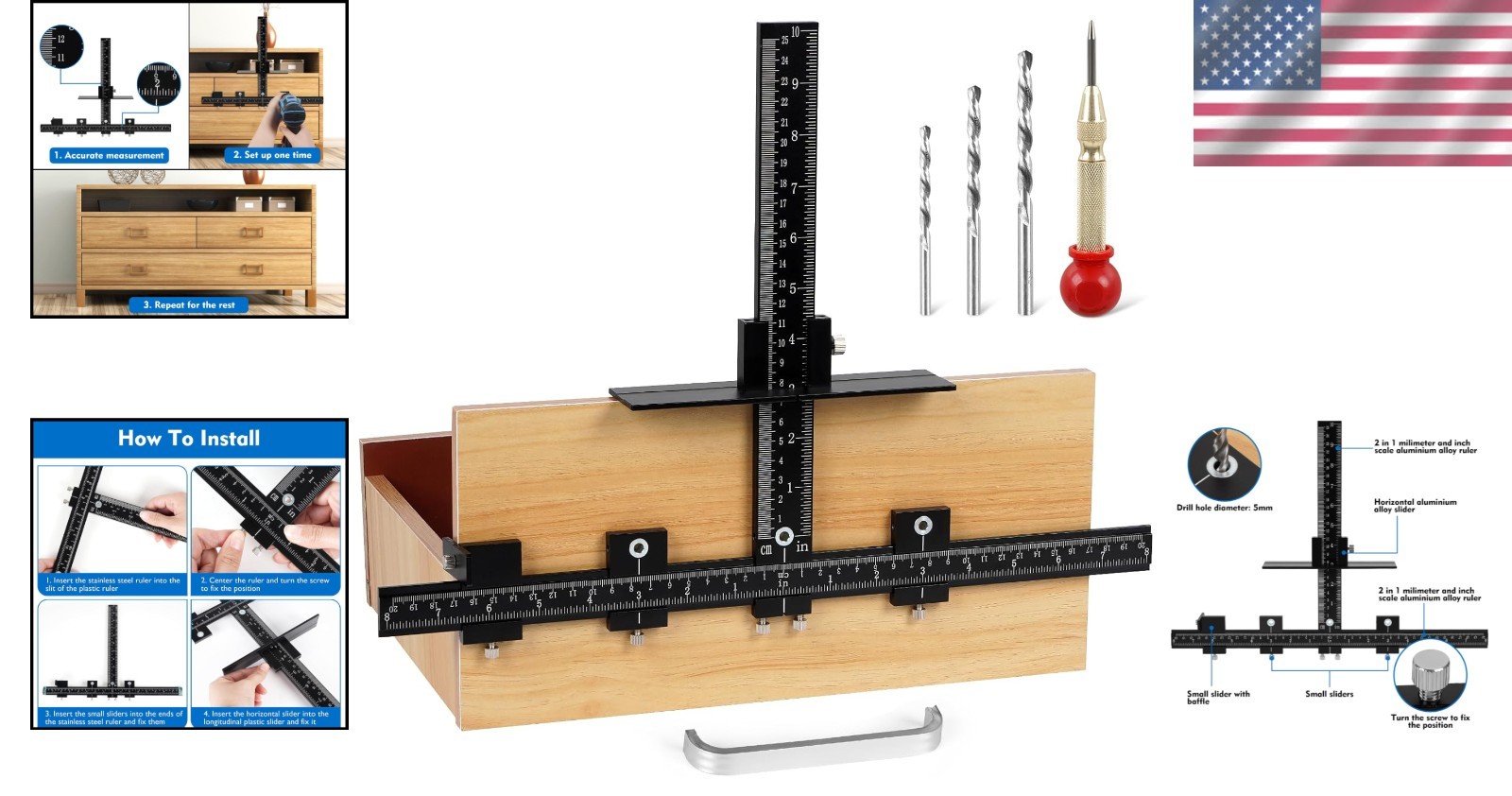 Cabinet Template Tool for Door Hardware Installation