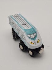 Maison Joseph Battat Wooden Train Engine White/Teal 2016 AB5025G