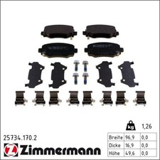 Zimmermann 25734.170.2 Bremsbelagsatz für JEEP CHEROKEE KL Bremse Bremsbeläge