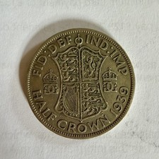 1939 George VI Half Crown Coin, 50% Silver