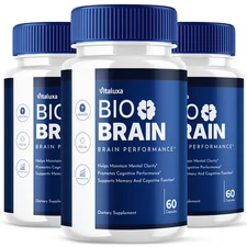 (3 Pack) Bio Brain Nootropic All Natural Formula Brain Supplement (180 Capsules)