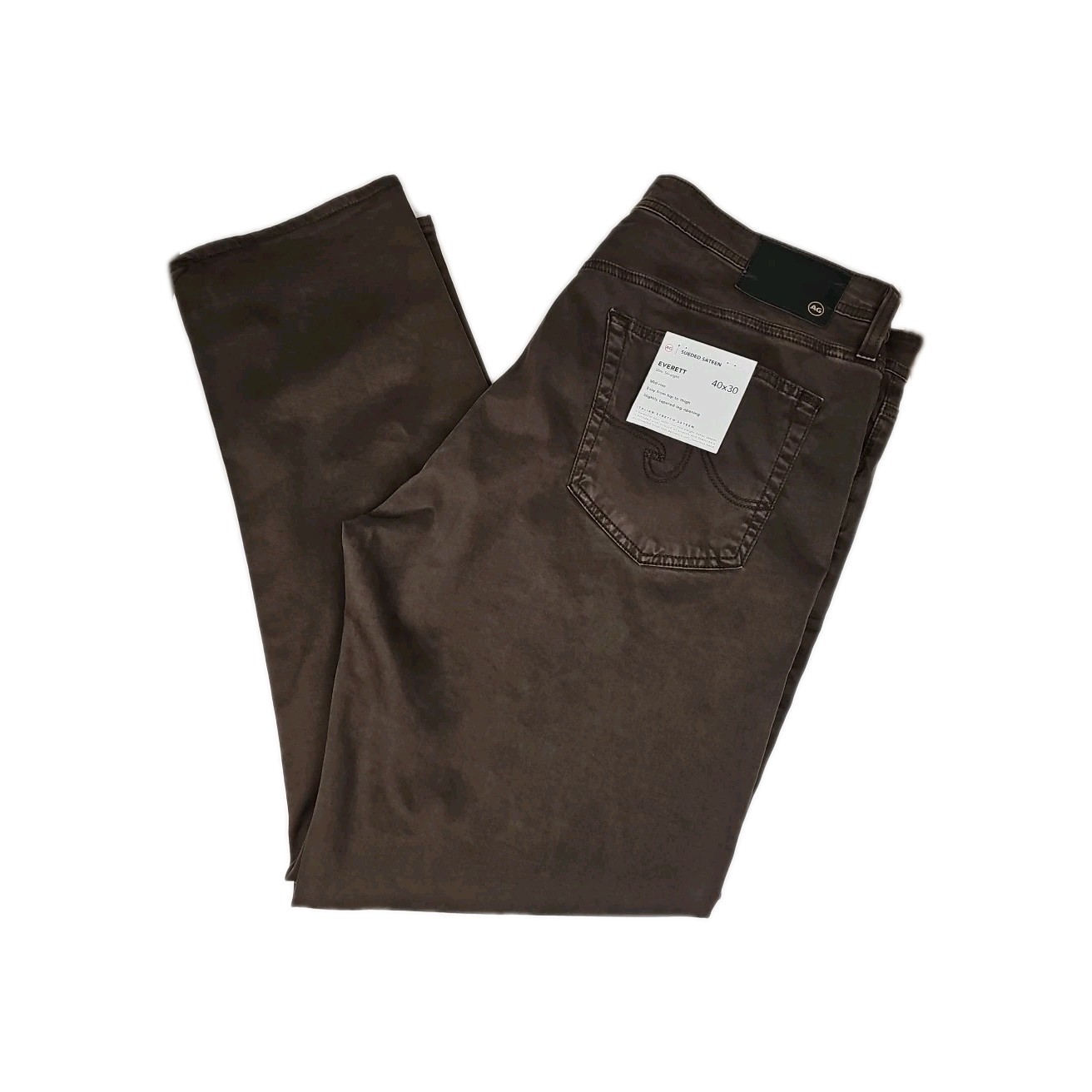 Adriano Goldschmied The Everett Sueded Stretch Sateen Pants Brown Mens 40X30 New
