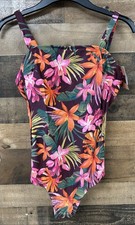 Shade  Shore Tropical Floral Full Coverage One Piece Swimsuit Size S 4-6 New