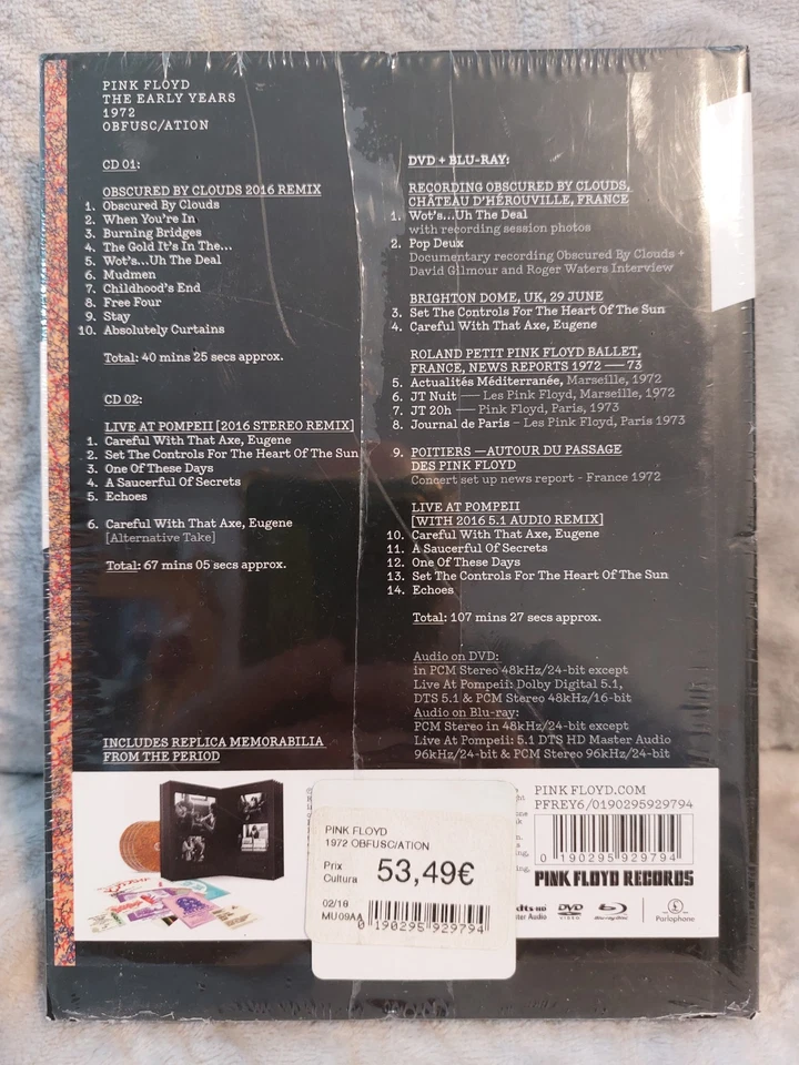 Coffret 2CD + DVD + Blu-Ray Pink Floyd "1972 OBFUSC / ATION" Sous Blister - Photo 3/3