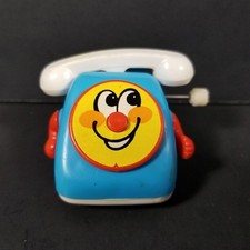 WORKS Vintage TOMY Wind-Up Toy TELEPHONE Get Along Gadgets Blue Phone Singapore