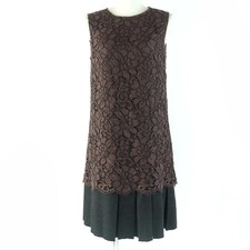 DOLCE & GABBANA F6NI4T/FLM8Z Ladies Dress Cotton Wool Angora Brown Sleeveless