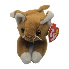 1993 Ty Beanie Baby "Nip" Retired Brown White Cat BB15