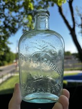 South Carolina Dispensary Bottle - Half Pint Union Flask - SC Liquor Antique