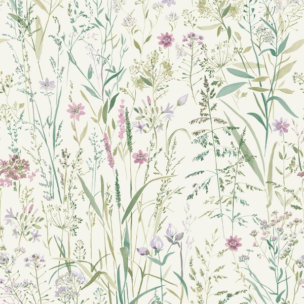 Gratis Blumen Tapete Strukturiertes Vinyl Pink/ Lila GrüN Grandeco A74502-image