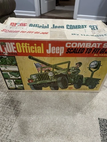 Vintage 1965 Hasbro GI JOE Official Jeep Combat Set #7000 W/Original Box Works