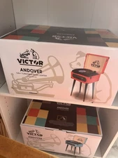 VICTOR Andover 5-in-1 Turntable Music Center with 3-Speed Record Turquoise 