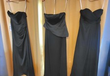 Azazie Leonis & Tierney Black Sleeveless Bridesmaid Dresses Satin Chiffon
