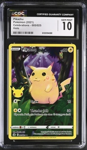 Pikachu *CGC 10* Holo Rare *Celebrations* #5 *2021* Pokemon