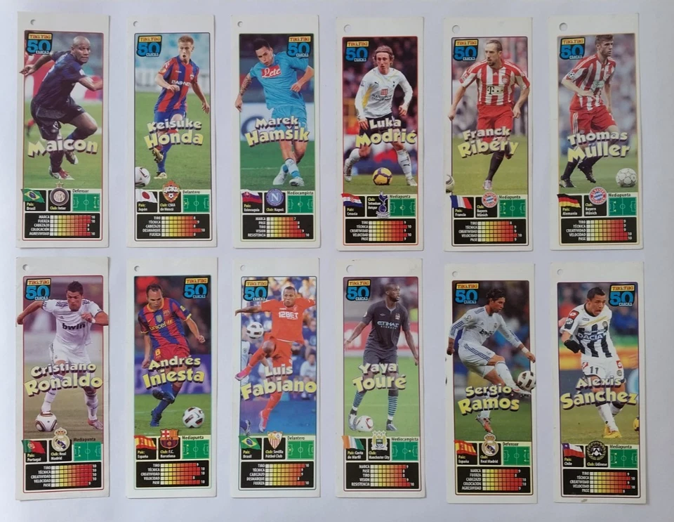 Juego de 24 cartas Ole Argentina XL 2010 leyendas del fútbol Ronaldo Modric Agüero y más Foto 3 de 4