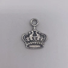 Silver Tone Crown Charm Pendant