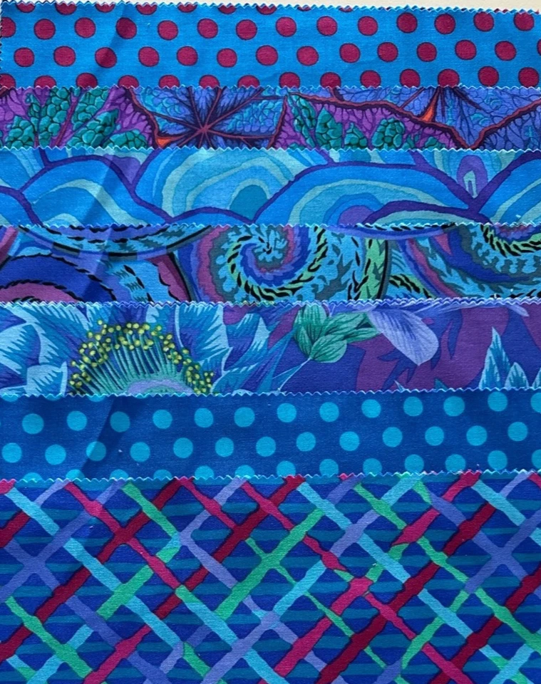 KAFFE FASSETT COLLECTIVE -ROYAL- 10X10 LAYER CAKE FOR FREE SPIRIT FABRICS - Image 4 of 4