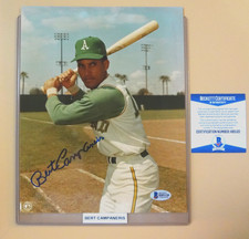 BERT CAMPANERIS OAKLAND A'S AUTOGRAPH PHOTO 8 X 10 BECKETT H85120