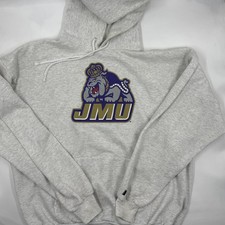 James Madison University Sweatshirt Mens XL Gray NCAA Football Russell Athletic