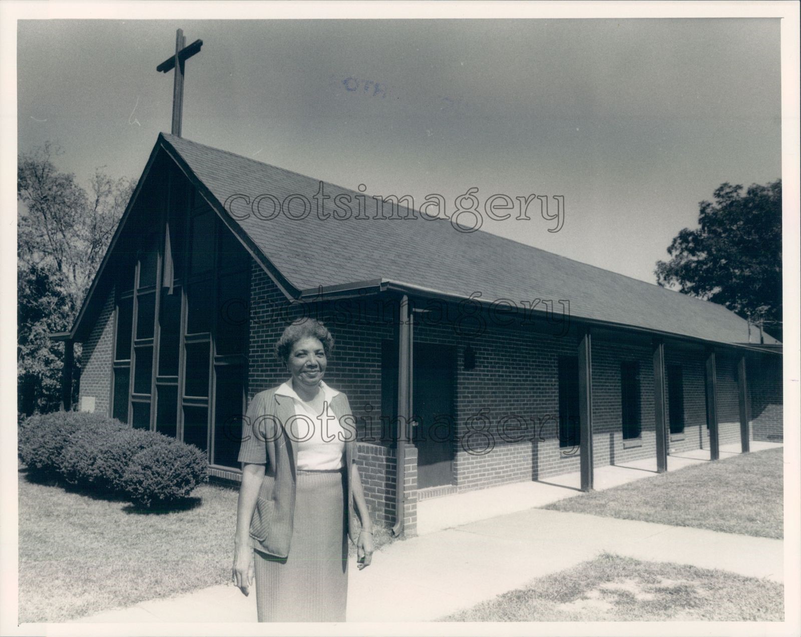 1984 Press Photo Marilyn Rorie Blacks Presbyterian Church Building Monroe NC