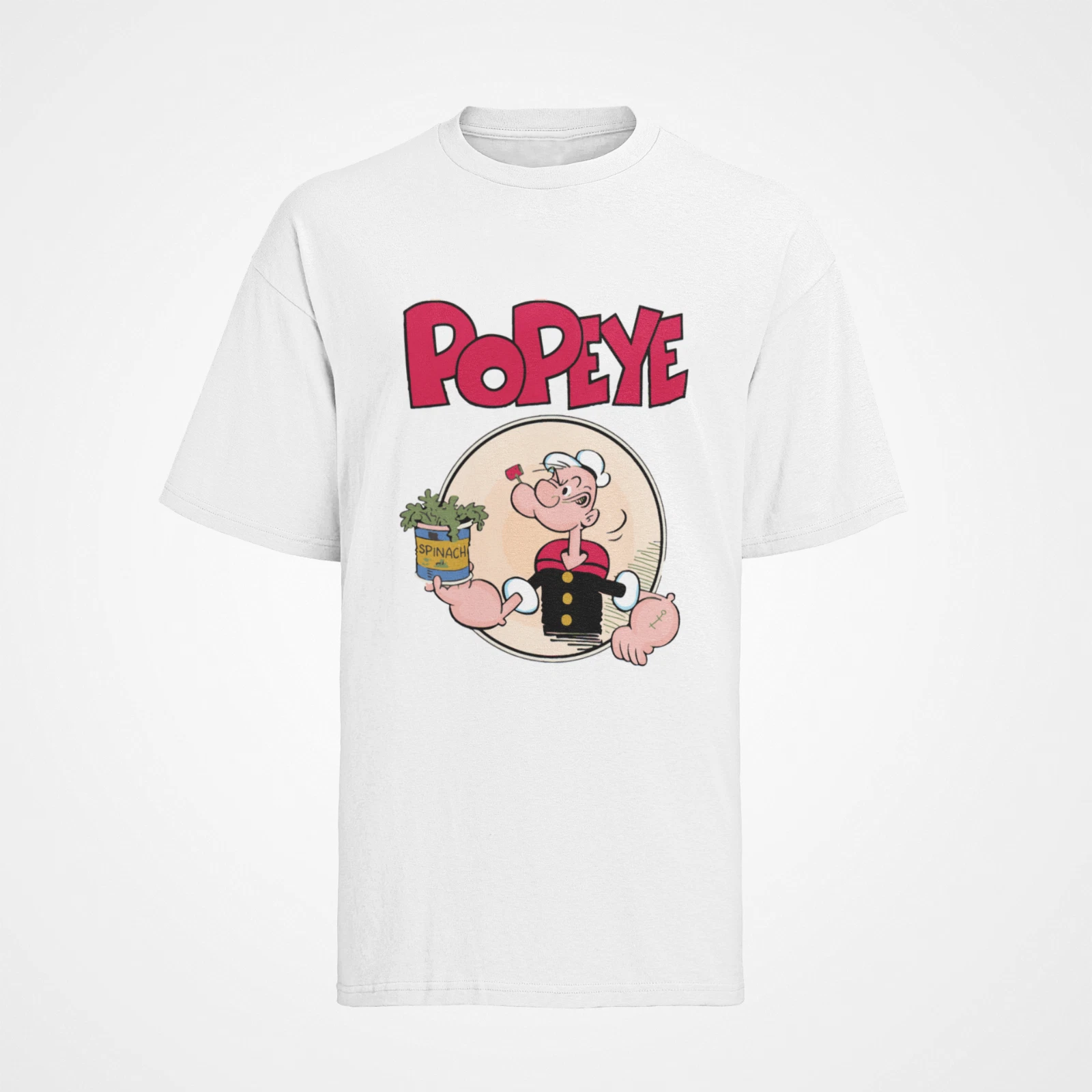 Retro Popeye Spinach Cartoon T-Shirt Men