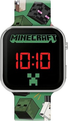 Peers Hardy Minecraft Character Printed LED Uhr Für Frauen Grün/Schwarz