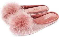 Women'S Cozy Velvet Memory Foam House Slipper, Ladies Fuzzy Bedroom Slipper Non-