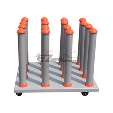 Vinyl Stand Gray Orange Rolling Floor Rack Wheels Car Wrap Film Sheet Storage