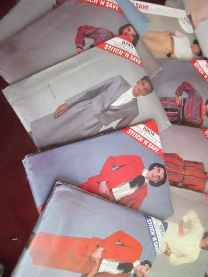 16 Vtg 80s Lot Folded Uncut McCalls Stitch N' Save Clothing Fashion Patterns gr - Image 3 of 4