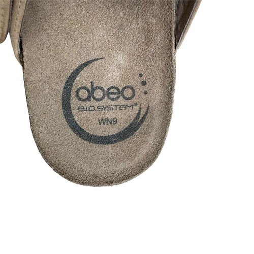 Abeo Women Sandals Paula Strappy Leather Arch Support Buckle Slip On Tan Sz WN9 - Picture 8 of 10