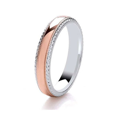 9 Karat Roségold & Argentium Silber 2 Farben Hochzeitsband - erhältlich 5-8 mm