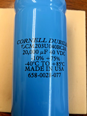 USA MADE Cornell Dubilier 20000uF 40V Large Can Electrolytic Capacitor