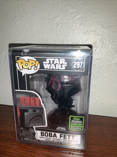 Funko Pop Star Wars Boba Fett #297 2020 ECCC Spring Exclusive With Hard Stack