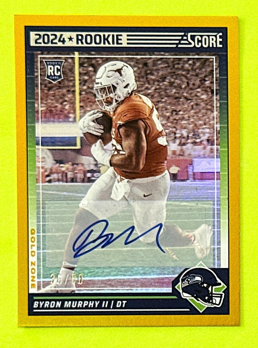 2024 Score Byron Murphy II Gold Zone AUTO RC #/50 Seattle Seahawks