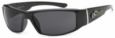 Choppers Herren Wrap Sonnenbrille UV400 Schwarz 100% Polycarbonat