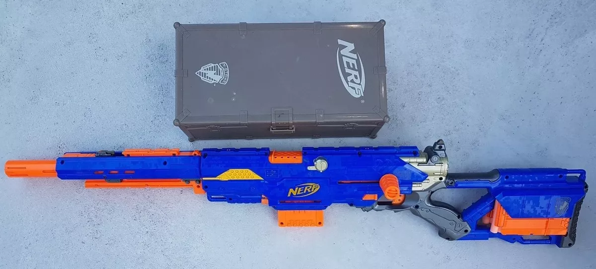 RARE!! Nerf N-Strike Longstrike CS-6 Dart Blaster Blue Tested