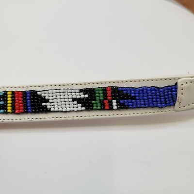 Justin Belt White Leather Beaded | eBay display picture 1