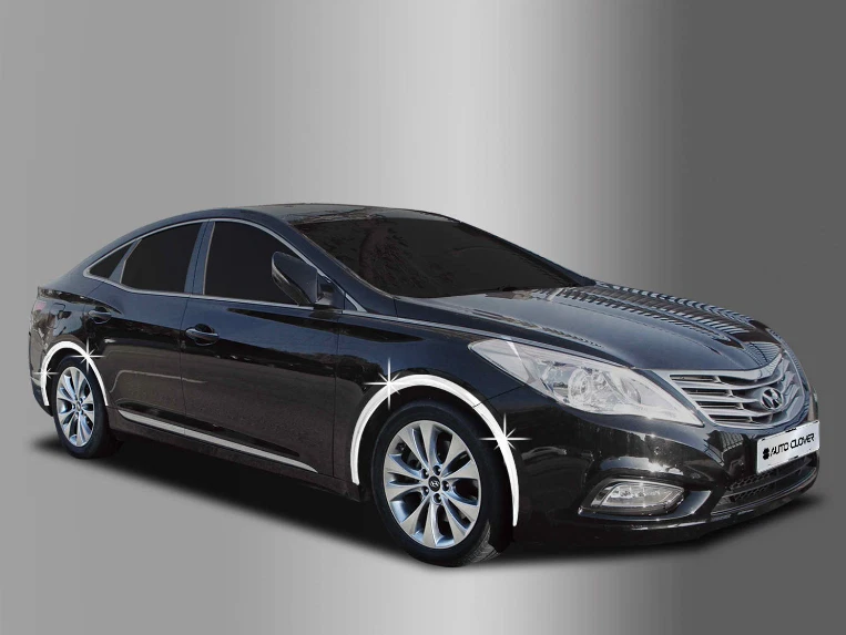 Guardabarros adorno cromo moldura plata 8 piezas C608 EMS para Hyundai Azera 2012~2017 Foto 2 de 4