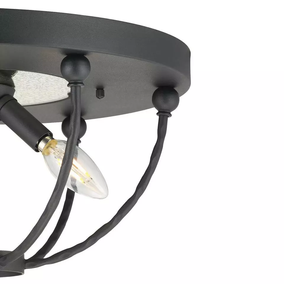 Progress Lighting Pacolet 14.75 in. 3-Light Textured Black Flushmount - Image 3 of 3