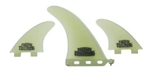 Pacific Vibrations 2+1 Longboard surfboard Fins 7” Center 4.2” Sides Fcs clear