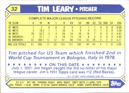 1987 Topps TIFFANY MLB Singles Choisissez vos joueurs d'équipe GLOSSY préférés #2 - #266 - Photo 82 sur 520
