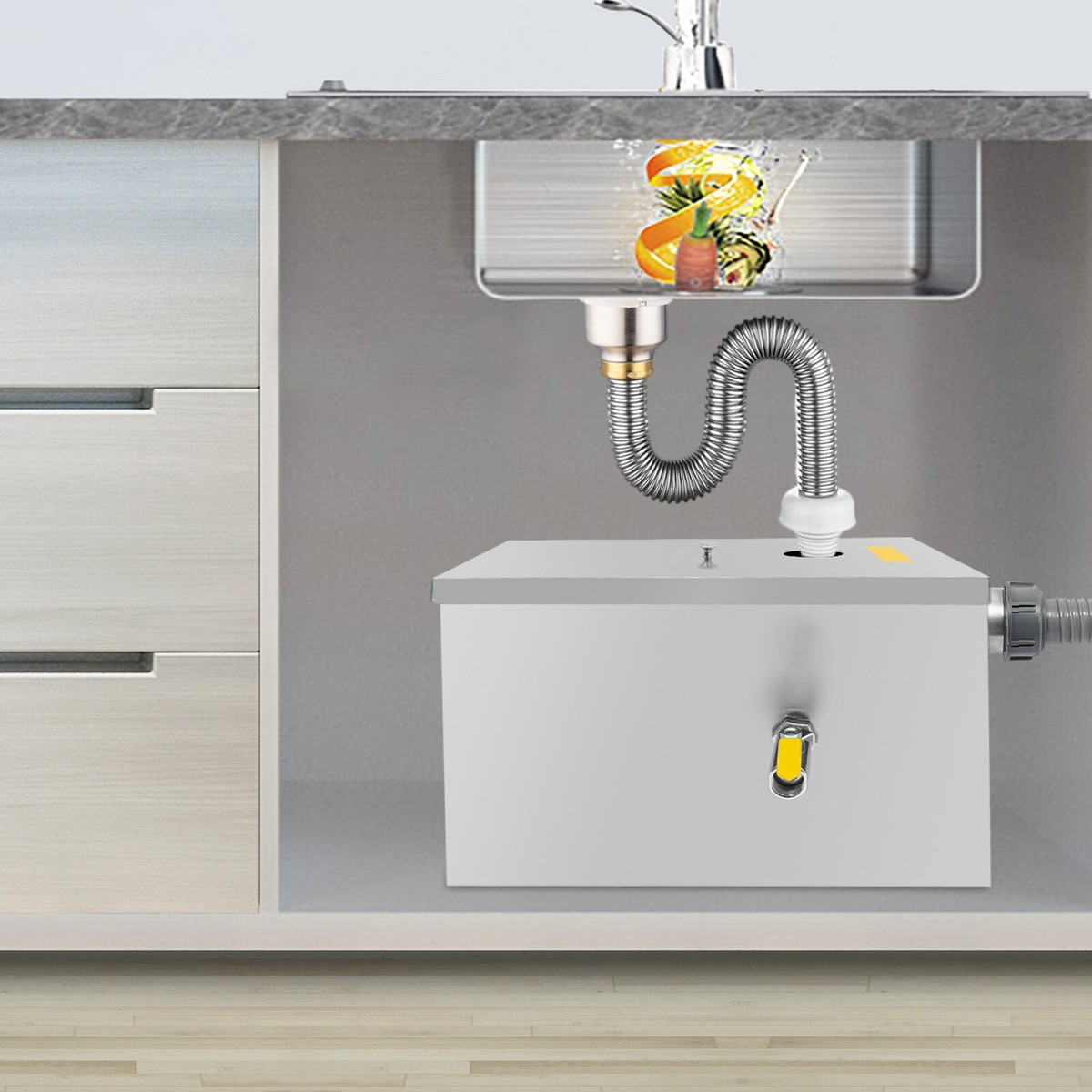 Commercial Grease Interceptor Grease Trap Stainless Under Sink