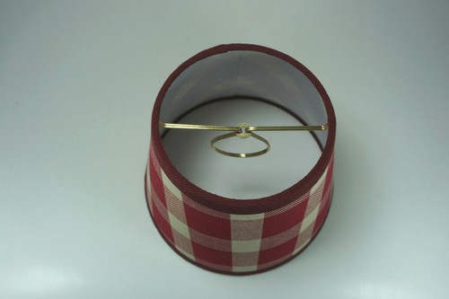 Country Waverly Cranberry Burgundy Liberty Plaid Fabric Lampshade Lamp Shade - Picture 9 of 10