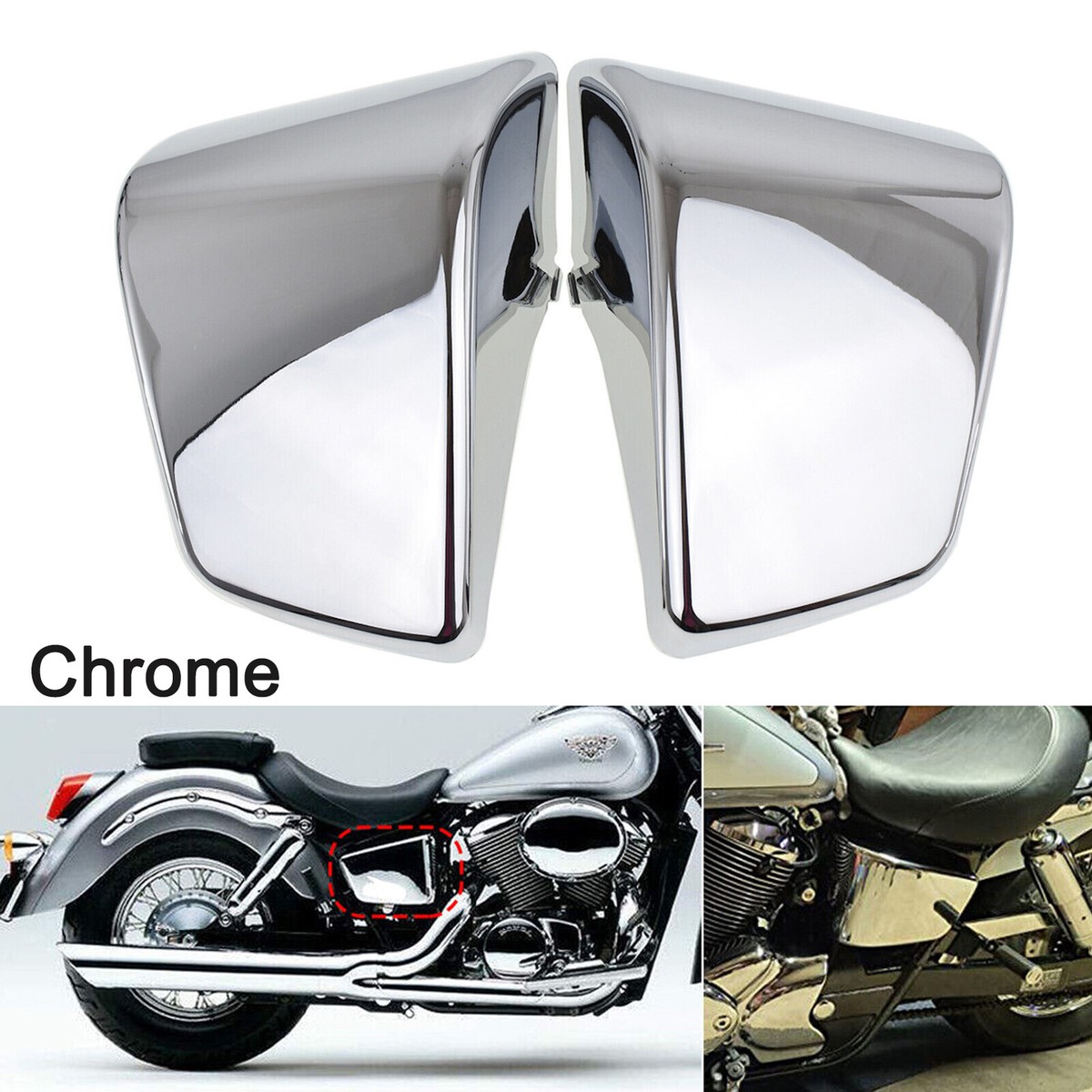 Battery Side Fairing Cover Chrome For Honda Shadow ACE 750 VT750C