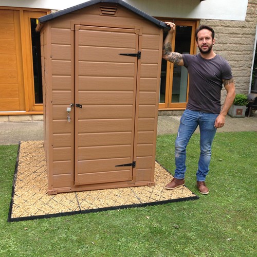 8x6 GARDEN SHED BASE KIT 6x8.6ft +MEMBRANE GRAVEL PLASTIC PAVER DRIVEWAY GRIDem