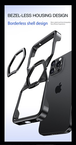 Magnetic Aluminum Metal Removable Frameless Cover For iPhone 16 15 14 Pro Max - Photo 10 sur 21