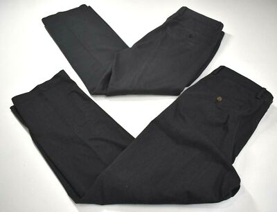Lot Of 2 Cremieux Womens Black Wide-Leg Comfortable Casual Dress Pants 34 x 30