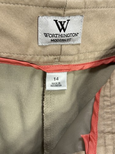 Worthington Khaki Modern Fit Capris Size 14 Wide Leg - Picture 5 of 8