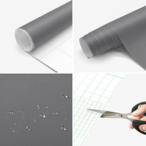 Grey Wallpaper Peel and Stick Wallpaper Thick Matte Contact 16"x78.7