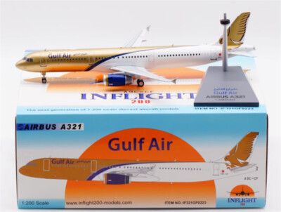 1:200 Airbus A321 A9C-CF Inflight Gulf Air Aircraft Pre-built